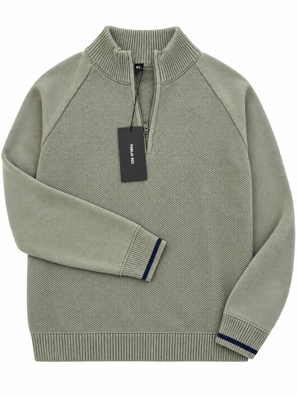 Public Rec courtside quarter zip Men's Textured Sweater - cypress XL NWT